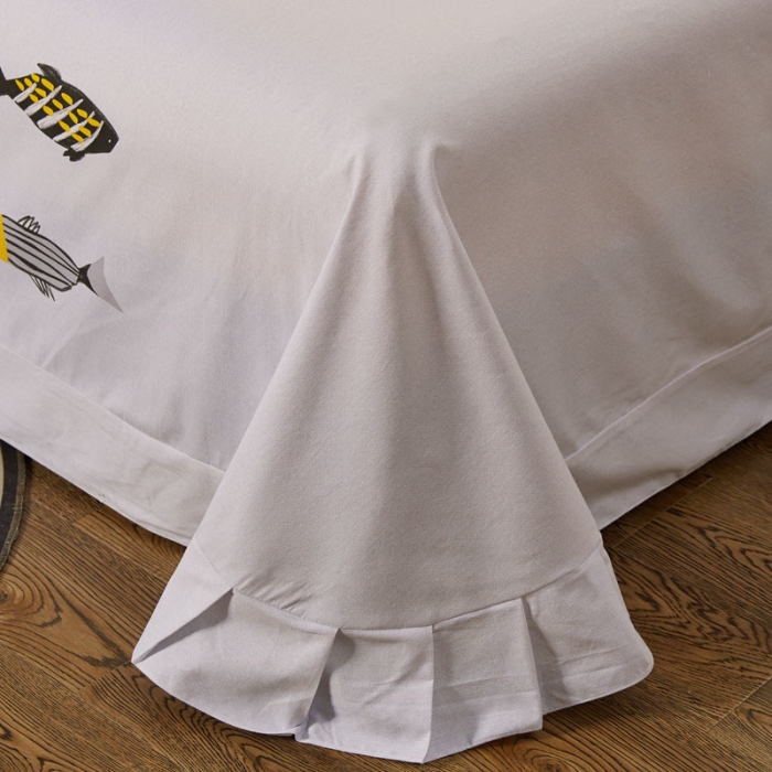 91家纺网 家纺一手货源 找家纺 雲归梦 2019新款多规格全棉加厚生态磨毛四件套 鱼儿多多