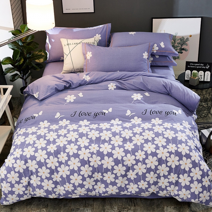 91家纺网 家纺一手货源 找家纺 雲归梦 2019新款多规格全棉加厚生态磨毛四件套 紫荆私语