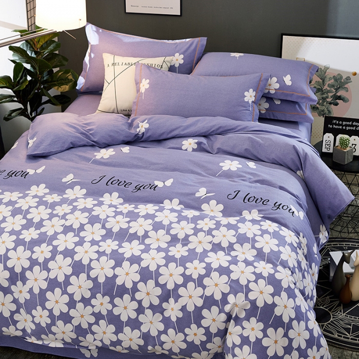 91家纺网 家纺一手货源 找家纺 雲归梦 2019新款多规格全棉加厚生态磨毛四件套 紫荆私语