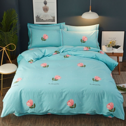 91家纺网 家纺一手货源 找家纺 雲归梦 2019新款多规格全棉加厚生态磨毛四件套 沁园花香