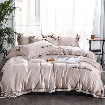 91家纺网 家纺一手货源 找家纺 川悦生活 2020新款双面水洗真丝四件套 安妮-香槟