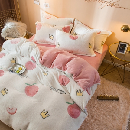 91家纺网 家纺一手货源 找家纺 （总）川悦生活 2019新款立体雪花绒四件套