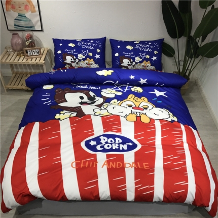 91家纺网 家纺一手货源 找家纺 芊芷萱家纺 2019新款水洗真丝四件套 2只松鼠