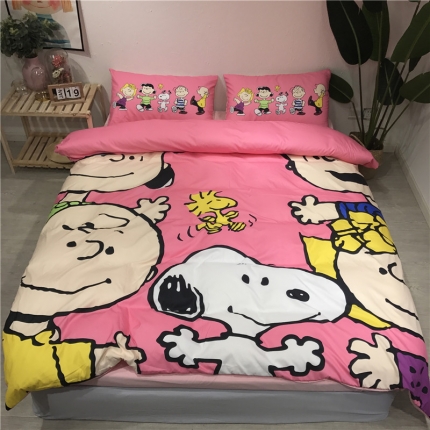 91家纺网 家纺一手货源 找家纺 芊芷萱家纺 2019新款卡通水洗真丝四件套 snoop