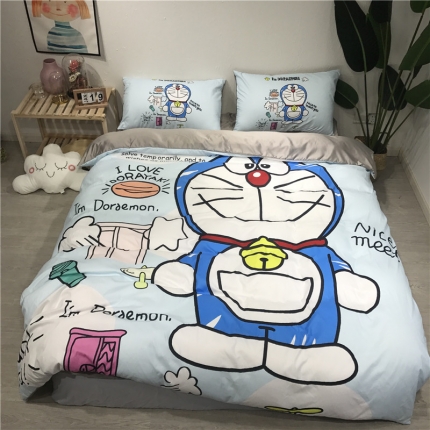 91家纺网 家纺一手货源 找家纺 芊芷萱家纺 2019新款水洗真丝四件套 叮当猫