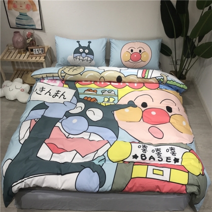 91家纺网 家纺一手货源 找家纺 芊芷萱家纺 2019新款卡通芝麻街水洗真丝四件套