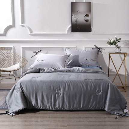 91家纺网 家纺一手货源 找家纺 （总）娇逸家纺 2019新款60天丝蝴蝶结夏被-爱琴海