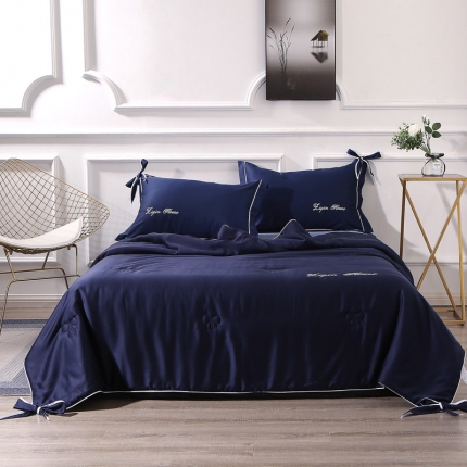 91家纺网 家纺一手货源 找家纺 （总）娇逸家纺 2019新款60天丝蝴蝶结夏被-爱琴海