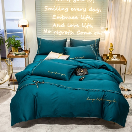 91家纺网 家纺一手货源 找家纺 （总）娇逸家纺 201960长绒棉简韩版安妮系列四件套