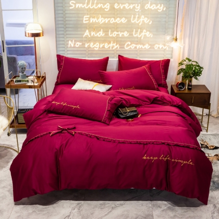 91家纺网 家纺一手货源 找家纺 （总）娇逸家纺 201960长绒棉简韩版安妮系列四件套