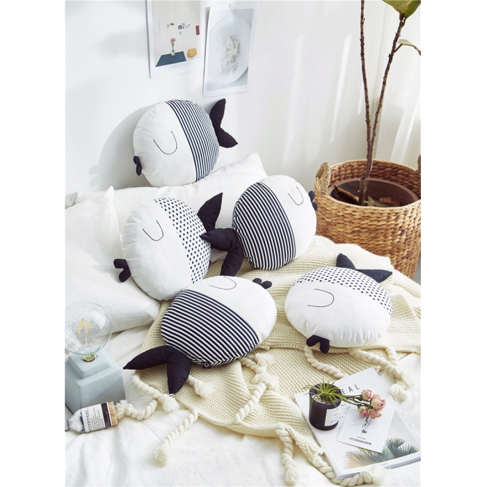 91家纺网 家纺一手货源 找家纺 （总）918家纺 鱼趣纯棉印花抱枕 不可拆卸