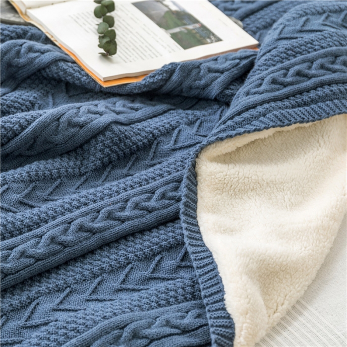 91家纺网 家纺一手货源 找家纺 918家纺 2021新款公主风加绒毯 蓝灰色