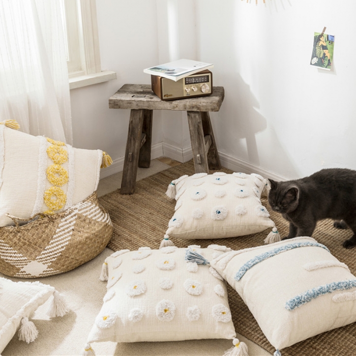 91家纺网 家纺一手货源 找家纺 918家纺 2021新款ins波西米亚风簇绒抱枕 B款