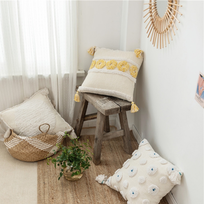 91家纺网 家纺一手货源 找家纺 918家纺 2021新款ins波西米亚风簇绒抱枕 C款