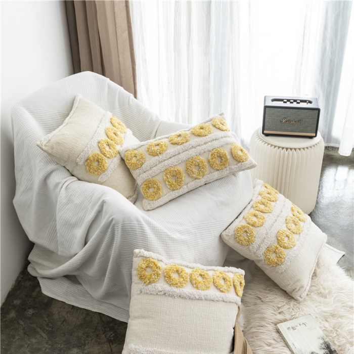 91家纺网 家纺一手货源 找家纺 918家纺 2021丹吉尔ins波西米亚风情簇绒抱枕丹吉尔A