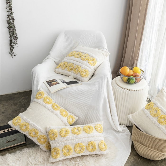 91家纺网 家纺一手货源 找家纺 918家纺 2021丹吉尔ins波西米亚风情簇绒抱枕丹吉尔A