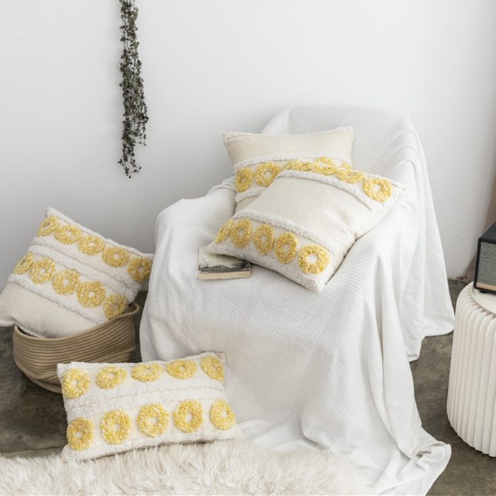 91家纺网 家纺一手货源 找家纺 918家纺 2021丹吉尔ins波西米亚风情簇绒抱枕丹吉尔A