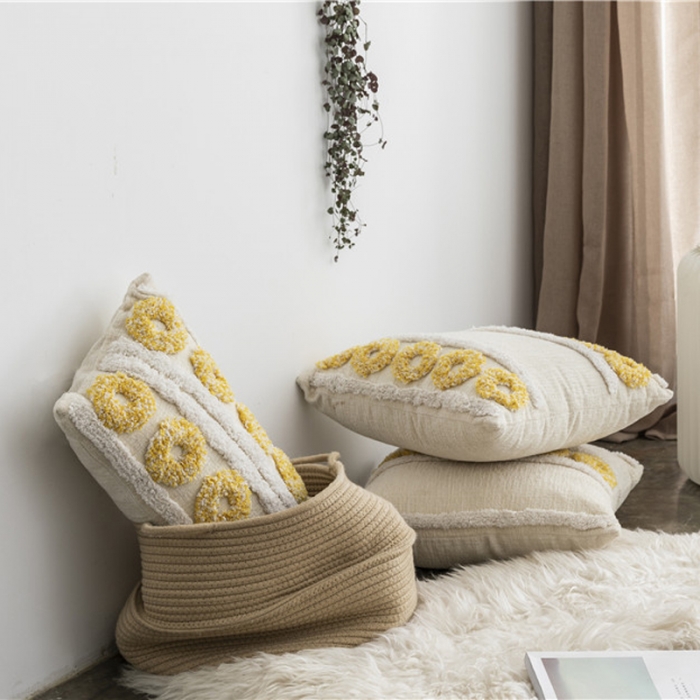 91家纺网 家纺一手货源 找家纺 918家纺 2021丹吉尔ins波西米亚风情簇绒抱枕丹吉尔C