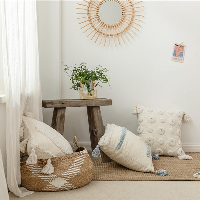 91家纺网 家纺一手货源 找家纺 918家纺 2021新款ins波西米亚风簇绒抱枕 A款