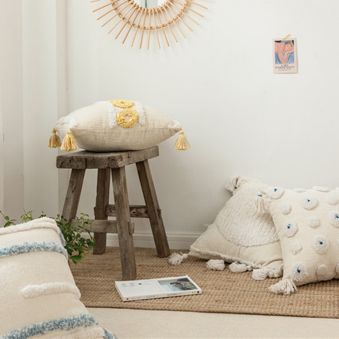 91家纺网 家纺一手货源 找家纺 918家纺 2021新款ins波西米亚风簇绒抱枕 B款