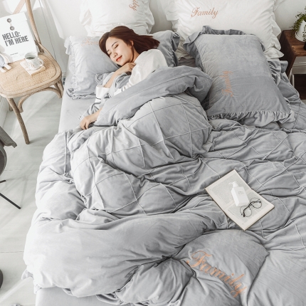 91家纺网 家纺一手货源 找家纺 （总）索飞特家纺 2020冬款水晶绒刺绣床笠款四件套