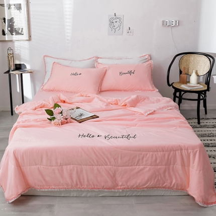 91家纺网 家纺一手货源 找家纺 （总）索飞特家纺 刺绣流苏爆款小清新水洗棉绣花夏被四件套