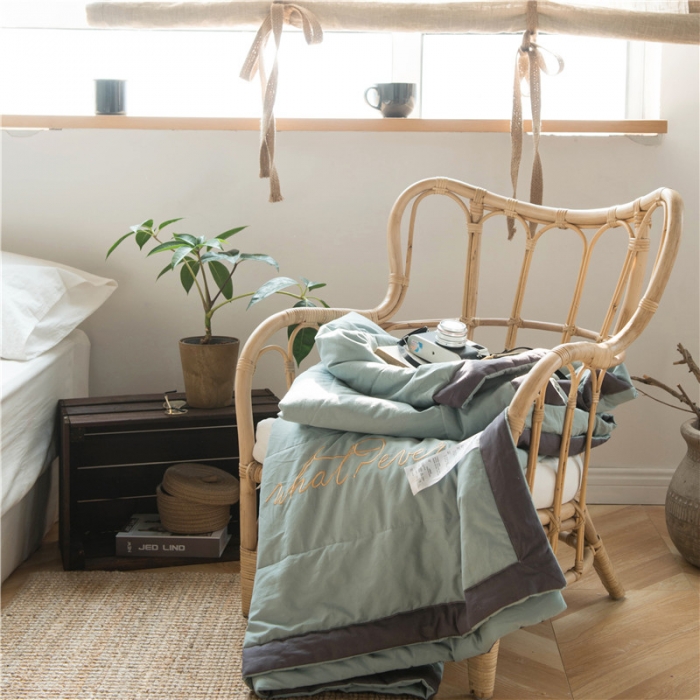 91家纺网 家纺一手货源 找家纺 北纬27度 2020新款莫兰小姐系列全棉夏被 纳兰绿