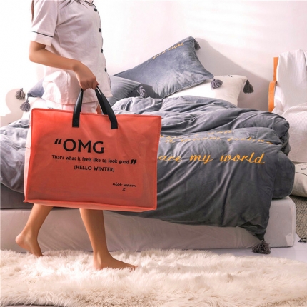 91家纺网 家纺一手货源 找家纺 北纬27度 2019新款流苏刺绣加厚宝宝绒四件套 凝香紫