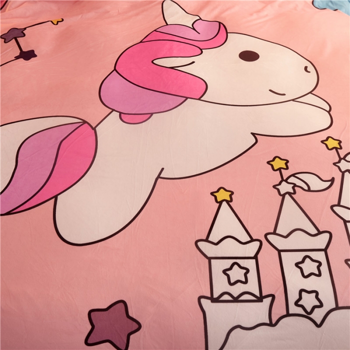 91家纺网 家纺一手货源 找家纺 北纬27度 2019新款羊羔绒多功能被套毯子 独角兽