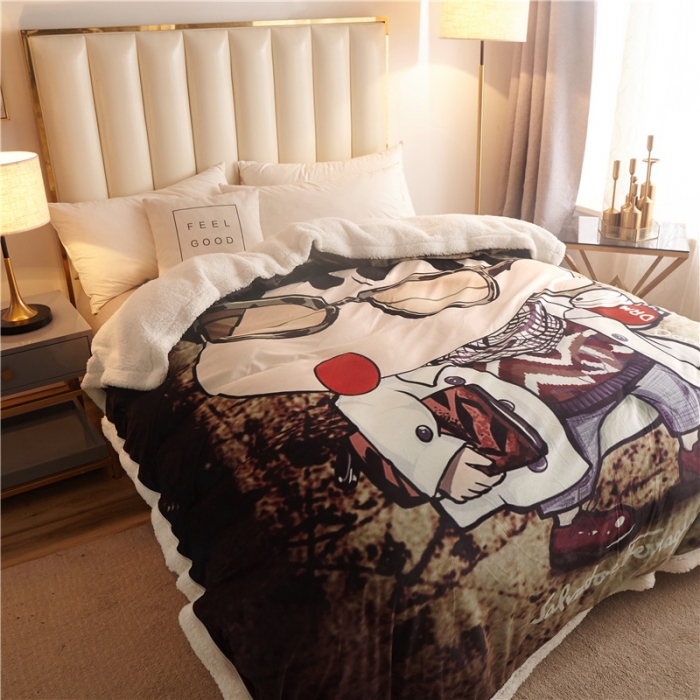 91家纺网 家纺一手货源 找家纺 北纬27度 2019新款羊羔绒多功能被套毯子 蜡笔小新