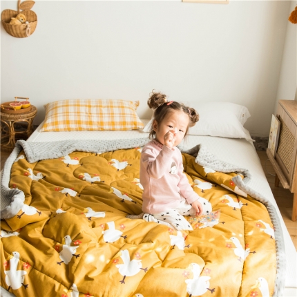 91家纺网 家纺一手货源 找家纺 北纬27度 2019新款ins风安抚豆豆绒夹棉毯 加油鸭