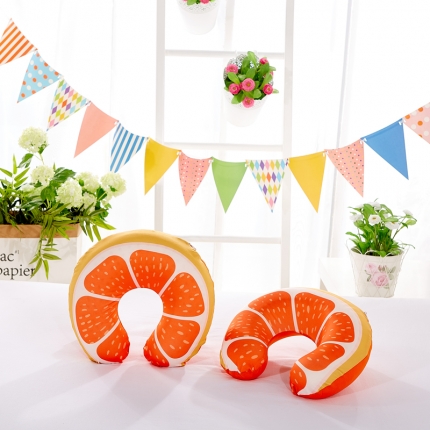 91家纺网 家纺一手货源 找家纺 萌番宝 2018新款U型乳胶枕 橙子