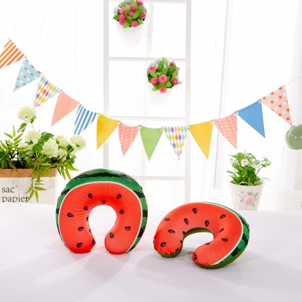 91家纺网 家纺一手货源 找家纺 萌番宝 2018新款U型乳胶枕 西瓜