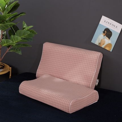 91家纺网 家纺一手货源 找家纺 萌番宝2022无印水洗天然乳胶枕芯枕头含质检直播供货 豆沙格