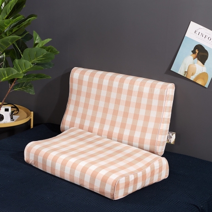 91家纺网 家纺一手货源 找家纺 萌番宝2022无印水洗天然乳胶枕芯枕头含质检直播供货 橘子格