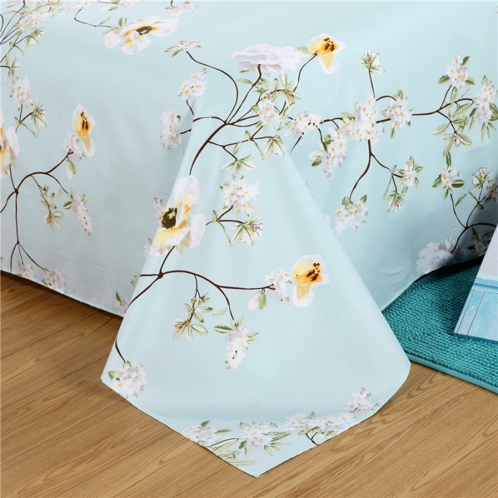 91家纺网 家纺一手货源 找家纺 赫然家纺 新款80g芦荟棉单品床单 情谊正浓