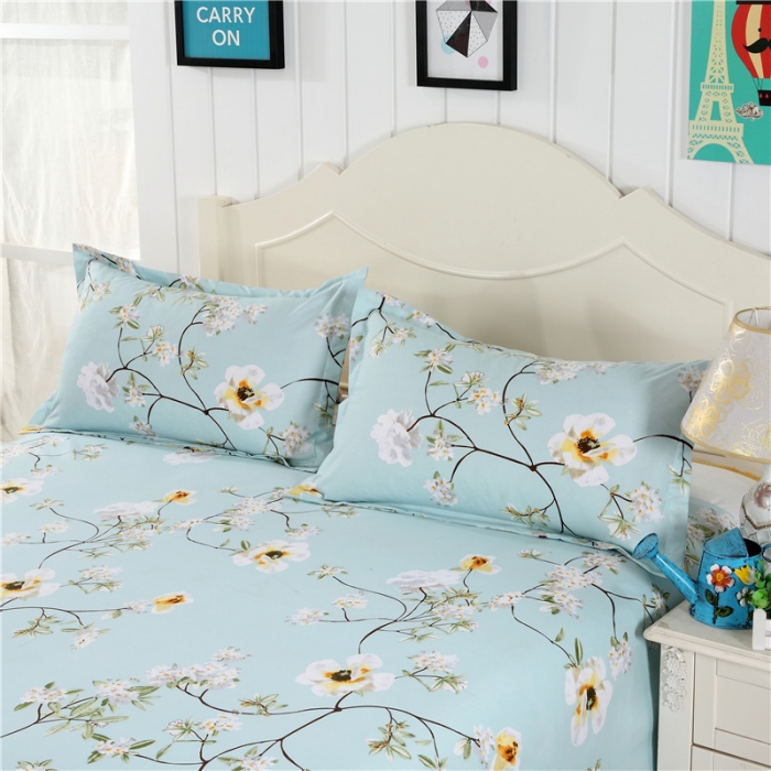 91家纺网 家纺一手货源 找家纺 赫然家纺 新款80g芦荟棉单品床单 情谊正浓