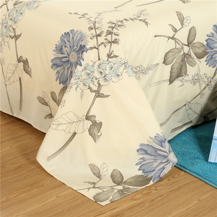 91家纺网 家纺一手货源 找家纺 赫然家纺 新款80g芦荟棉单品床单 似水流年