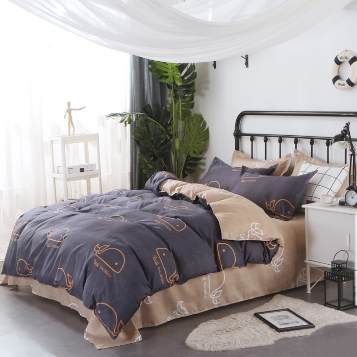 91家纺网 家纺一手货源 找家纺 赫然家纺 新款芦荟棉单品被套 鲸鱼