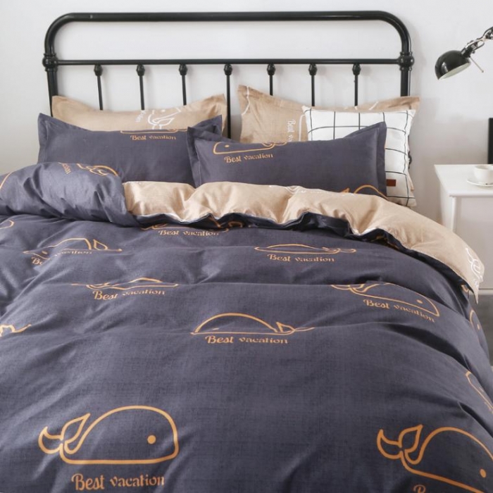 91家纺网 家纺一手货源 找家纺 赫然家纺 新款芦荟棉单品被套 鲸鱼