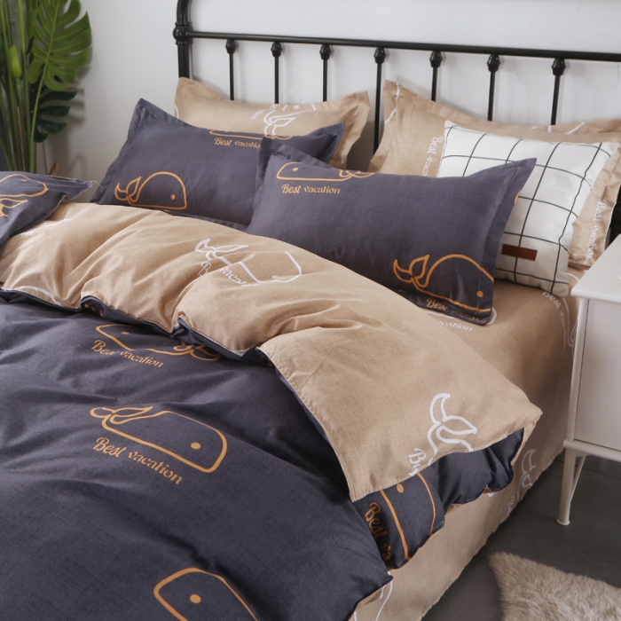 91家纺网 家纺一手货源 找家纺 赫然家纺 新款芦荟棉单品被套 鲸鱼