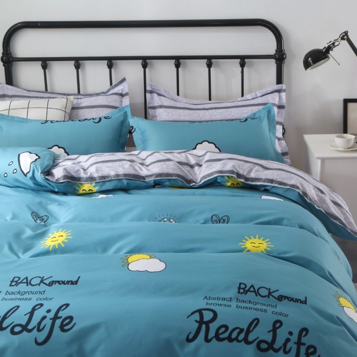 91家纺网 家纺一手货源 找家纺 赫然家纺 新款舒适柔软亲肤爆款芦荟棉四件套货源充足 一米阳光