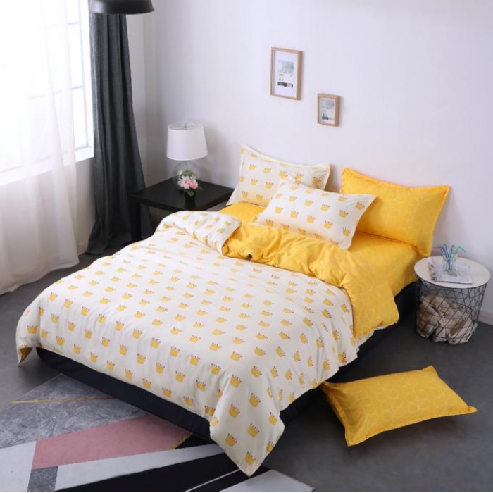 91家纺网 家纺一手货源 找家纺 赫然家纺 新款舒适柔软亲肤爆款芦荟棉四件套货源充足 皇冠