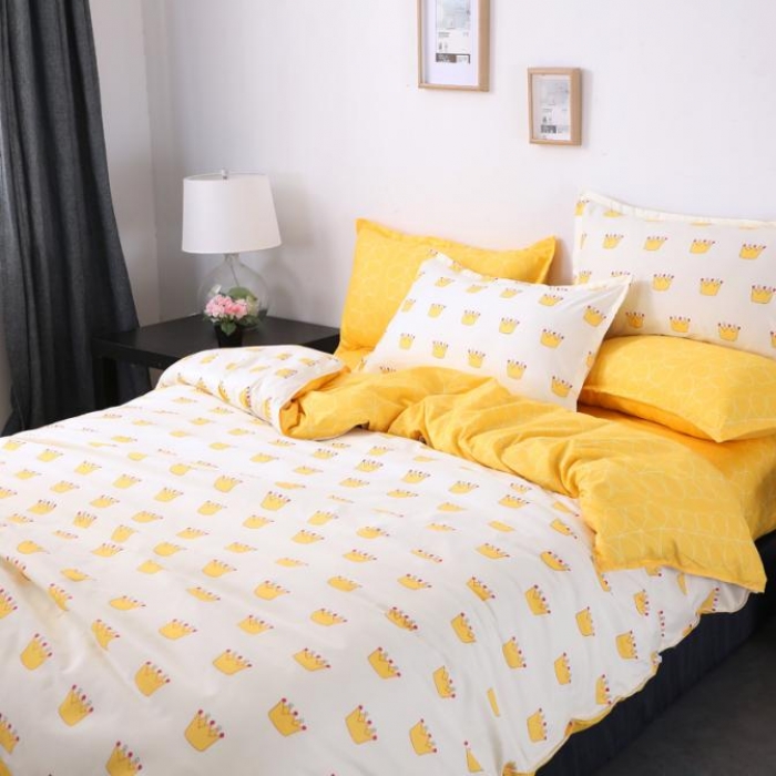 91家纺网 家纺一手货源 找家纺 赫然家纺 新款舒适柔软亲肤爆款芦荟棉四件套货源充足 皇冠