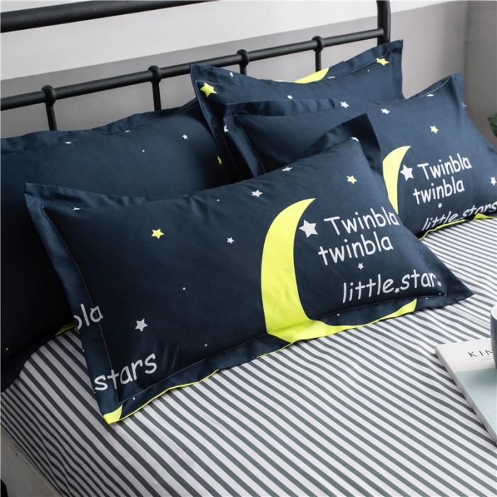 91家纺网 家纺一手货源 找家纺 赫然家纺 新款舒适柔软亲肤爆款芦荟棉四件套货源充足 月色星空