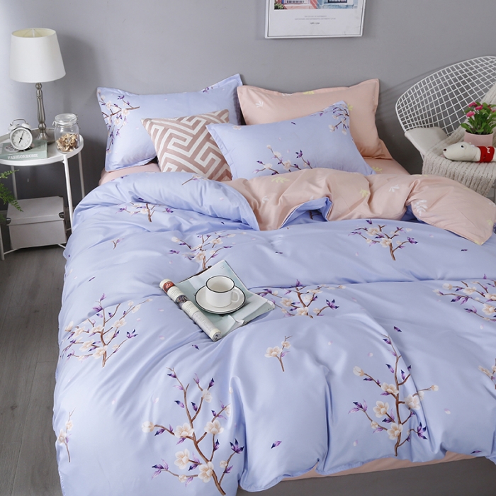 91家纺网 家纺一手货源 找家纺 赫然家纺 新款舒适柔软亲肤爆款芦荟棉四件套货源充足 枝头飘香