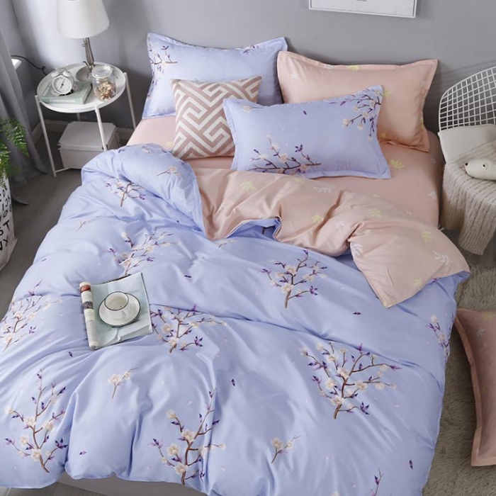 91家纺网 家纺一手货源 找家纺 赫然家纺 新款舒适柔软亲肤爆款芦荟棉四件套货源充足 枝头飘香