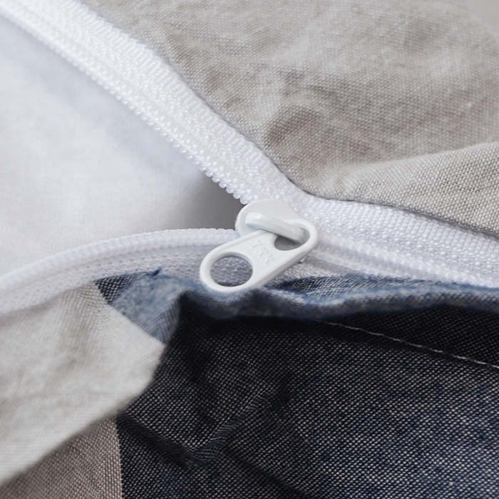 91家纺网 家纺一手货源 找家纺 柠萌家居 全棉色织水洗棉单被套 蓝大格