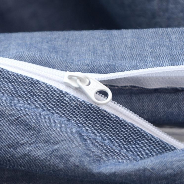 91家纺网 家纺一手货源 找家纺 柠萌家居 全棉色织水洗棉单被套 牛仔蓝