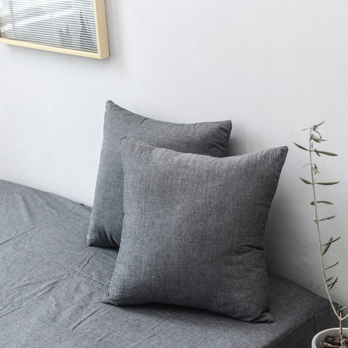 91家纺网 家纺一手货源 找家纺 柠萌家居 全棉色织水洗棉三件套四件套床笠款床单款 灰小格